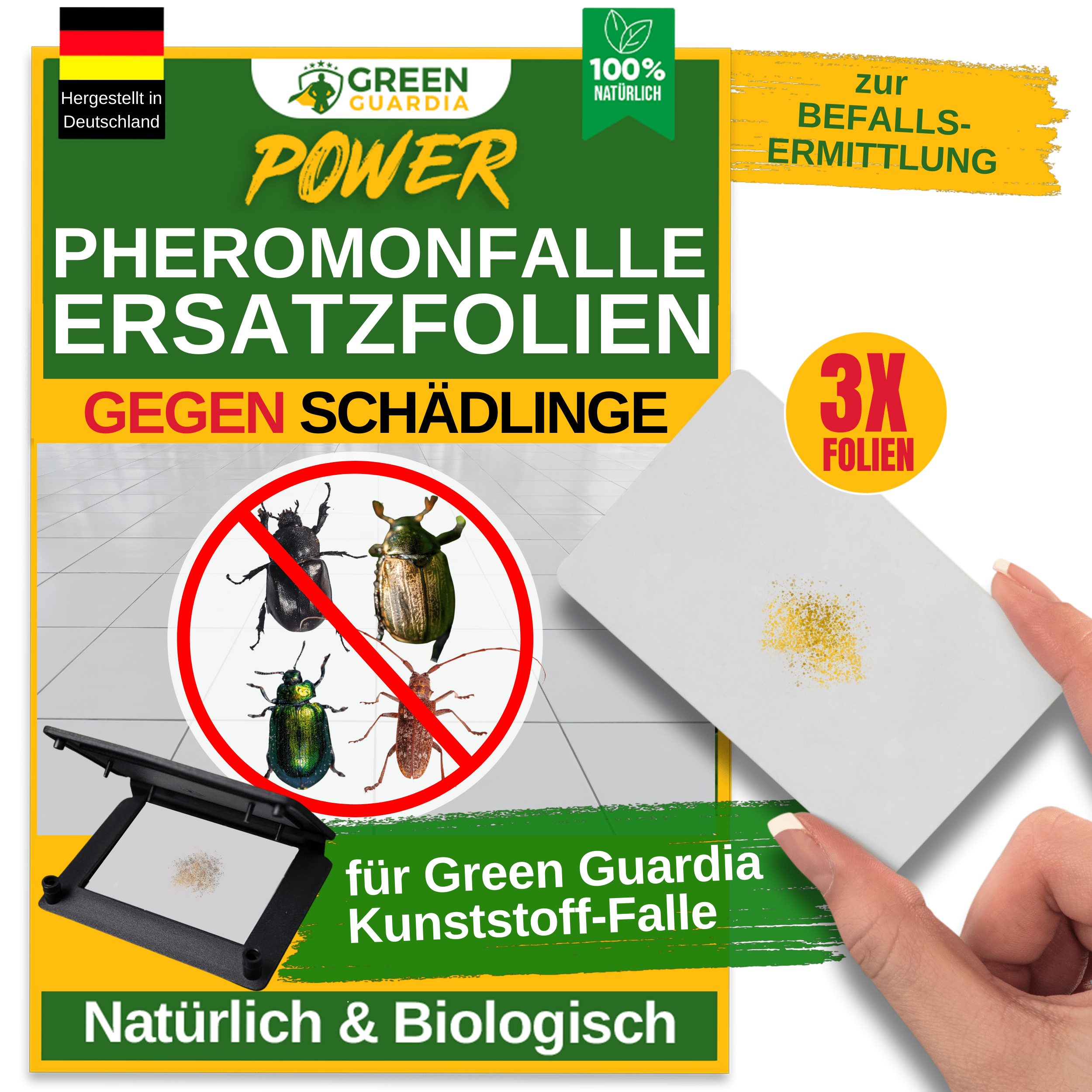 green-guardia-papier-fallen-pheromon-folien-klebefalle-3x-brotk-fer image 1
