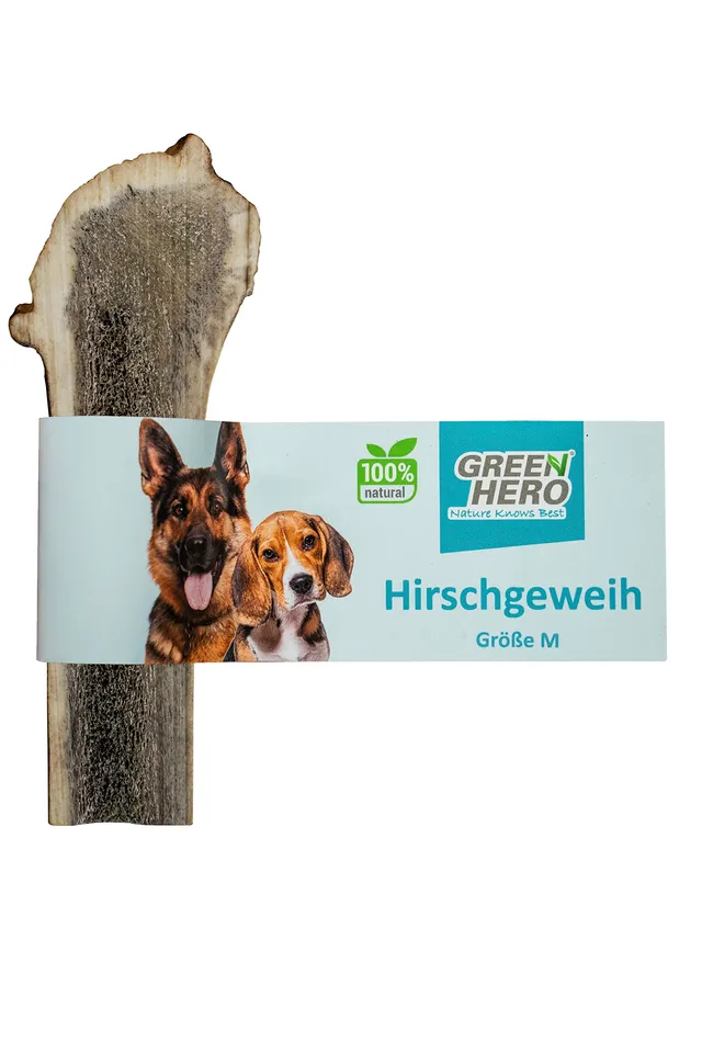 greenhero-haustiere-hirschgeweih-kauknochen-m-11-cm-halbiert image 1