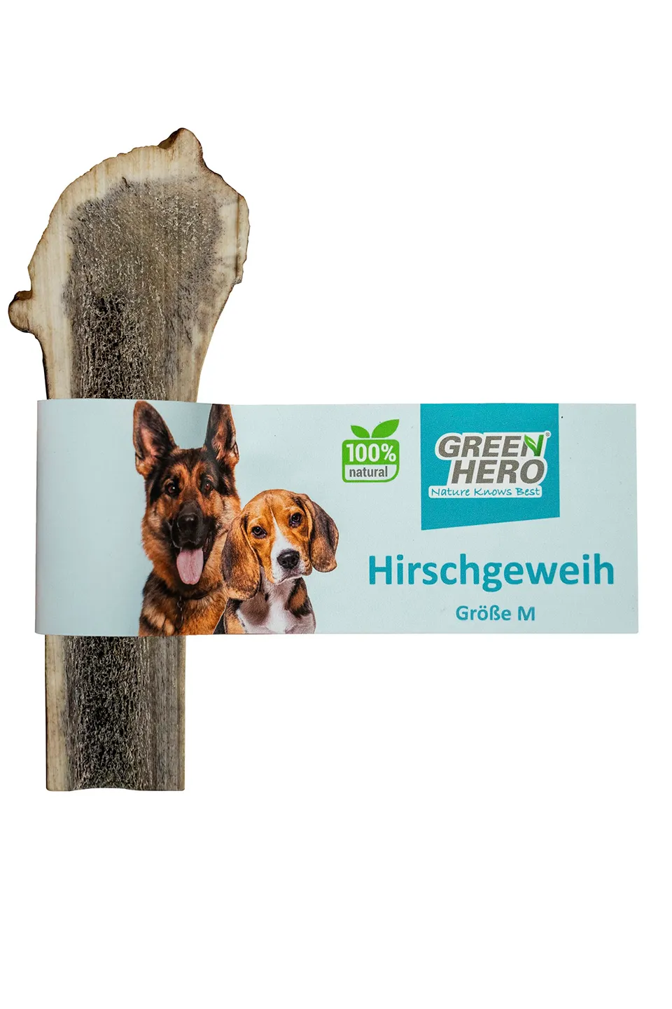 greenhero-haustiere-hirschgeweih-kauknochen-m-11-cm-halbiert image 1