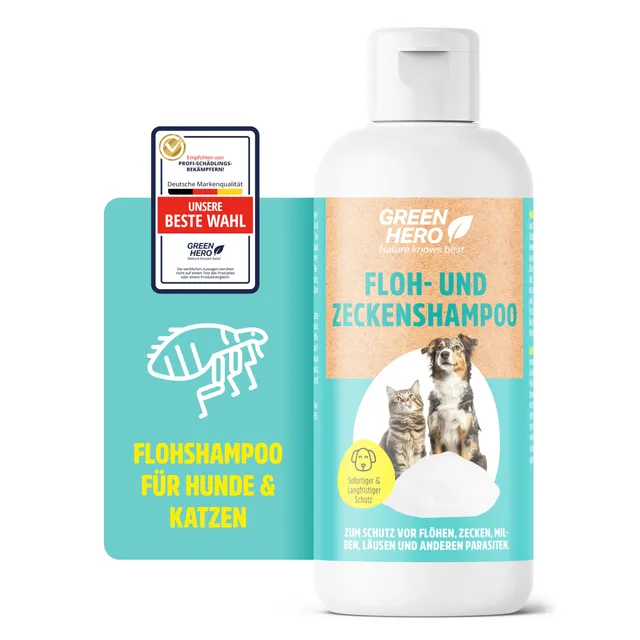 greenhero-haustiere-flohshampoo-zeckenshampoo-hund-katze-250-ml-geraniol image 1