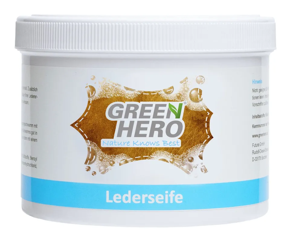 greenhero-lederseife-lederreiniger-500-ml-mit-schwamm image 1
